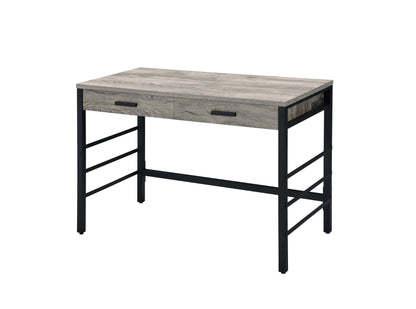 Disho Light Weathered Oak & Black Finish Writing Desk W/USB - 1st Choice Furniture Direct