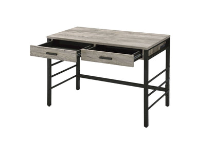 Disho Light Weathered Oak & Black Finish Writing Desk W/USB - 1st Choice Furniture Direct
