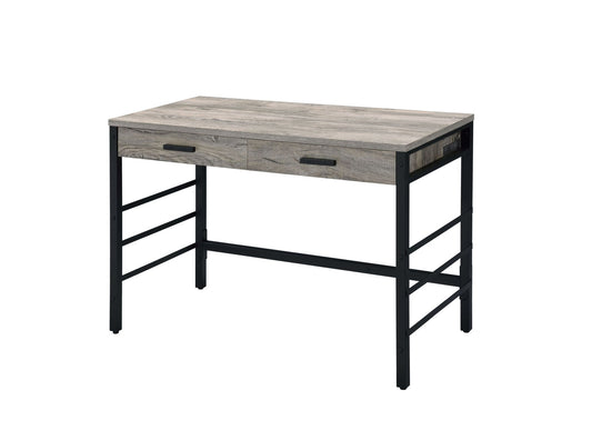 Disho Light Weathered Oak & Black Finish Writing Desk W/USB - 1st Choice Furniture Direct