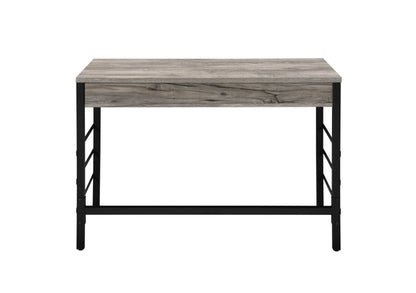 Disho Light Weathered Oak & Black Finish Writing Desk W/USB - 1st Choice Furniture Direct