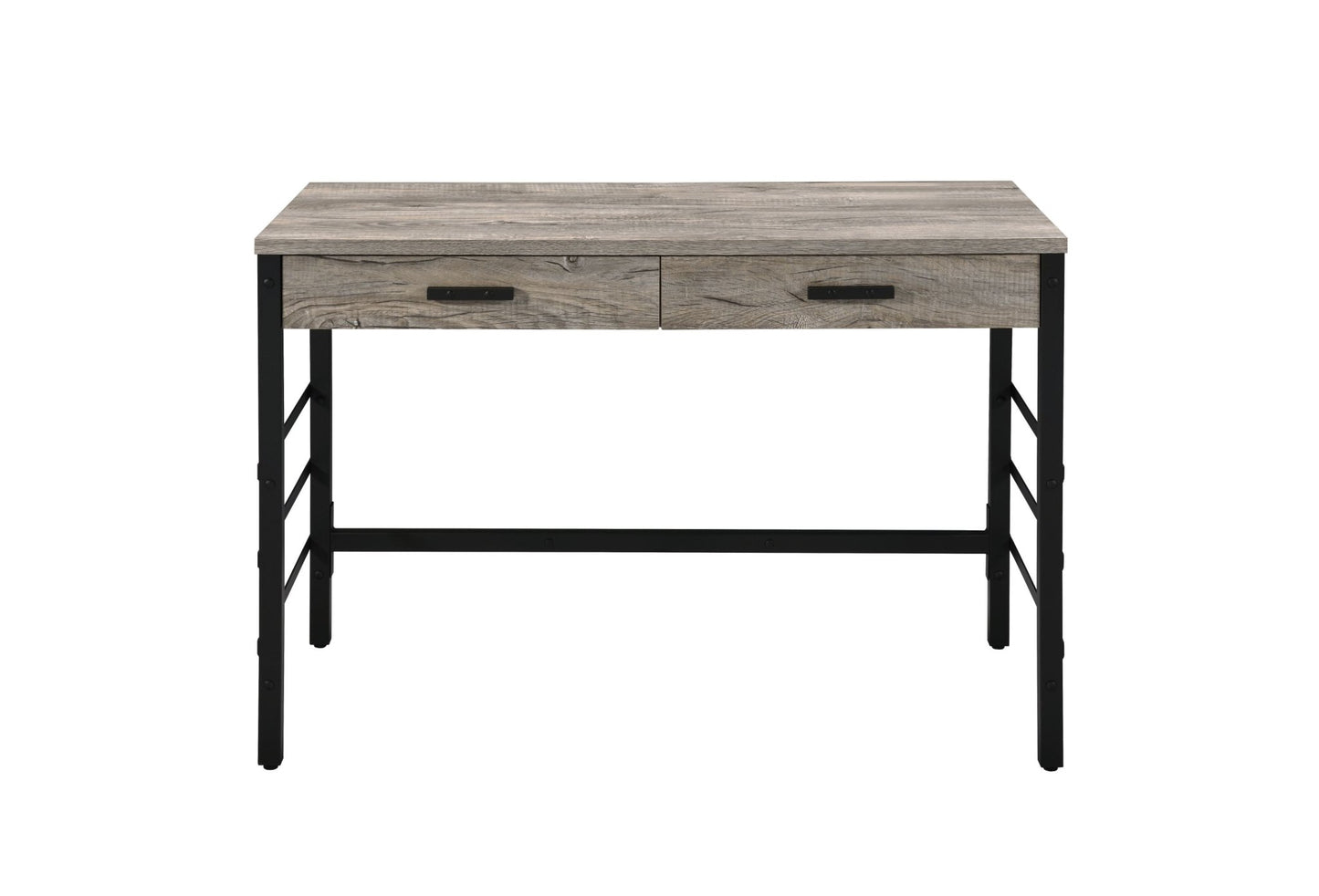 Disho Light Weathered Oak & Black Finish Writing Desk W/USB - 1st Choice Furniture Direct