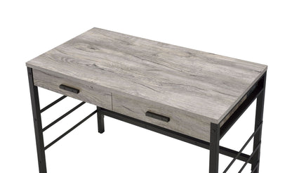 Disho Light Weathered Oak & Black Finish Writing Desk W/USB - 1st Choice Furniture Direct