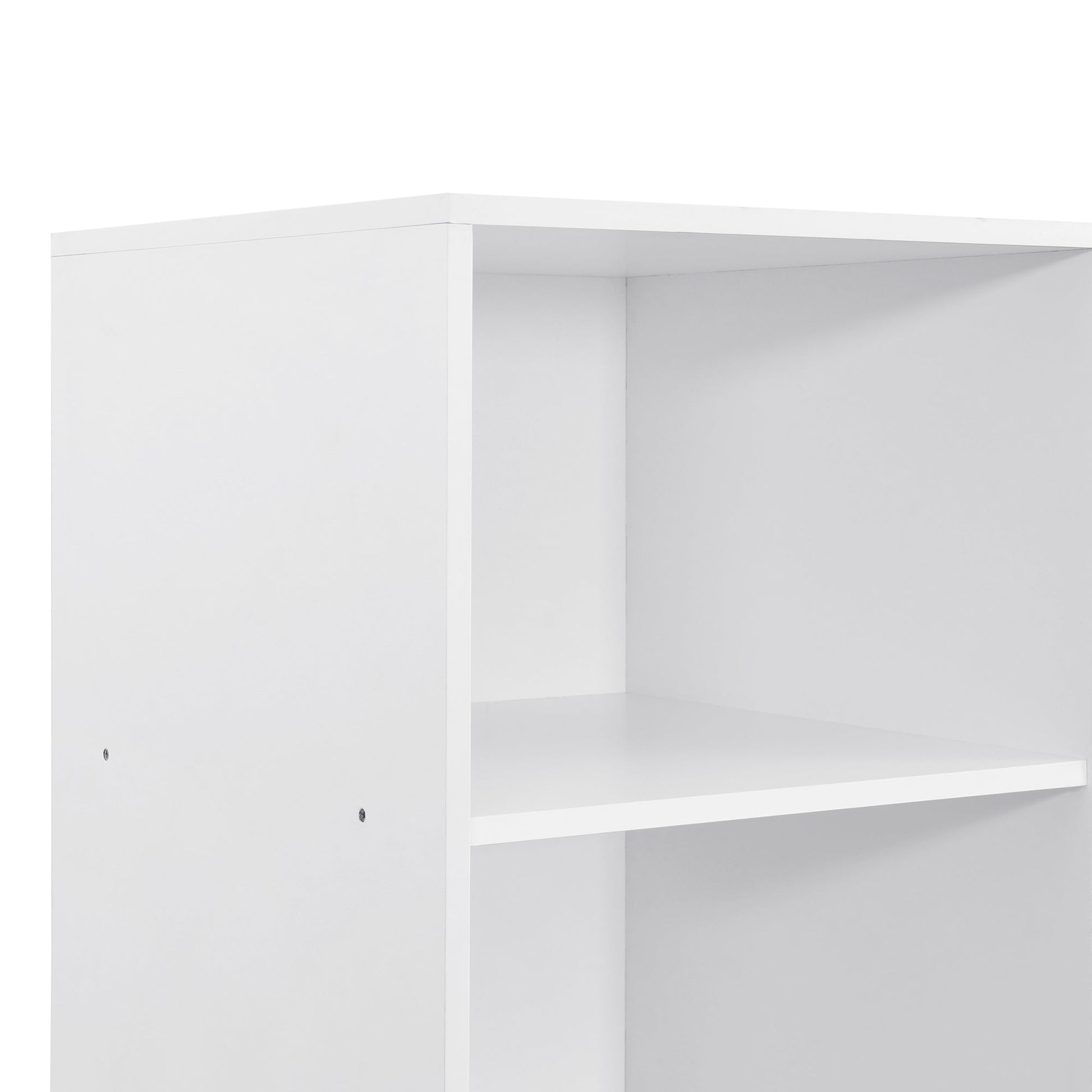 Doorless Wooden Storage Wardrobe for Dedroom with Shelves and 3 Drawers, White - 1st Choice Furniture Direct