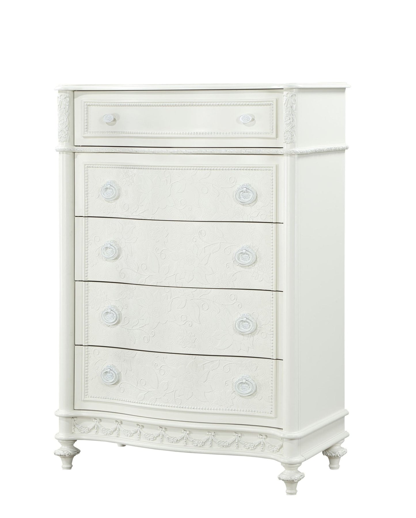 Dorothy Ivory Finish Chest - 1st Choice Furniture Direct