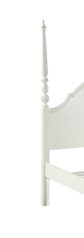 Dorothy Ivory Finish Twin Post Bed (Canopy Not Included, Trundle Not Included) - 1st Choice Furniture Direct