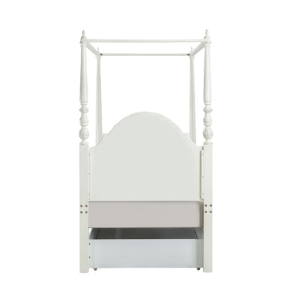 Dorothy Ivory Finish Twin Post Bed (Canopy Not Included, Trundle Not Included) - 1st Choice Furniture Direct