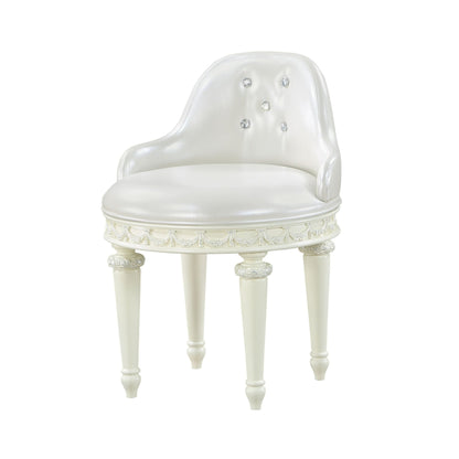 Dorothy Ivory Finish Vanity Chair W/Swivel (Chair Only) - 1st Choice Furniture Direct