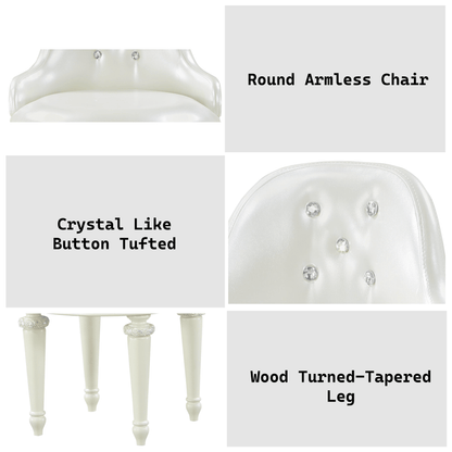 Dorothy Ivory Finish Vanity Chair W/Swivel (Chair Only) - 1st Choice Furniture Direct