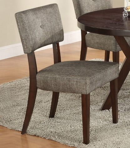 Drake Gray Fabric & Espresso Finish Side Chair (Set of 2) - 1st Choice Furniture Direct