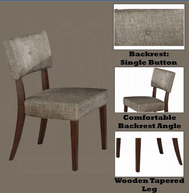 Drake Gray Fabric & Espresso Finish Side Chair (Set of 2) - 1st Choice Furniture Direct