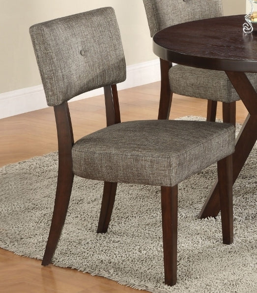 Drake Gray Fabric & Espresso Finish Side Chair (Set of 2) - 1st Choice Furniture Direct