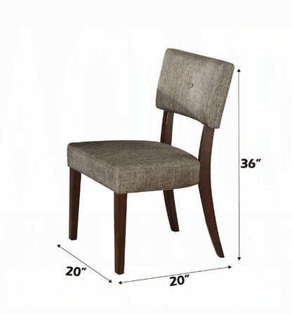 Drake Gray Fabric & Espresso Finish Side Chair (Set of 2) - 1st Choice Furniture Direct