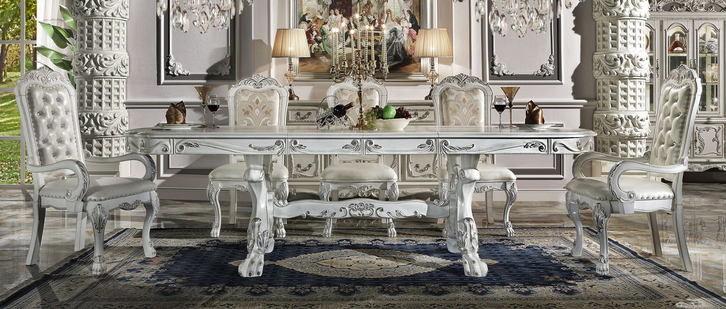 Dresden Bone White Finish Dining Table - 1st Choice Furniture Direct