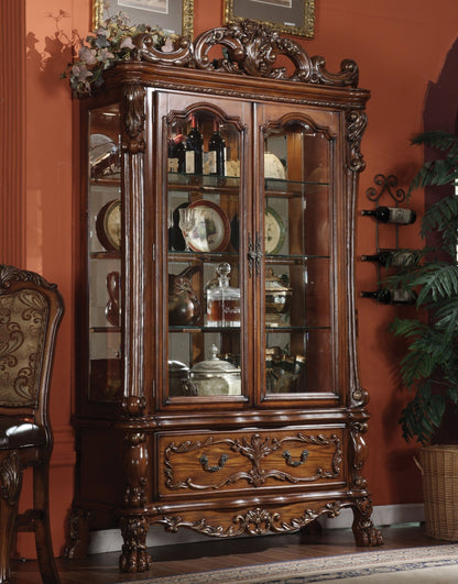 Dresden Cherry Oak Finish Curio - 1st Choice Furniture Direct