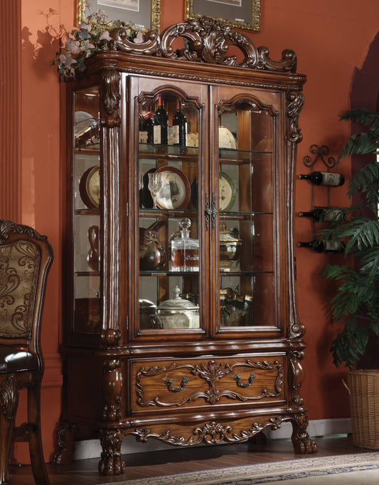Dresden Cherry Oak Finish Curio - 1st Choice Furniture Direct
