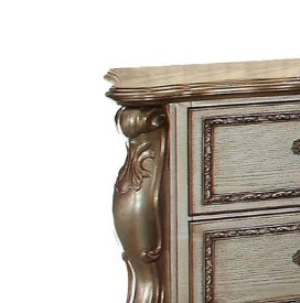 Dresden Gold Patina & Bone Finish Nightstand - 1st Choice Furniture Direct
