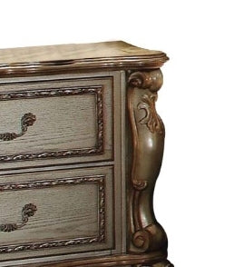 Dresden Gold Patina & Bone Finish Nightstand - 1st Choice Furniture Direct