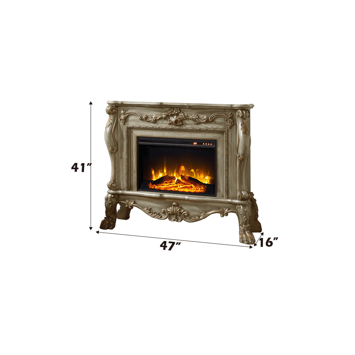 Dresden Gold Patina Finish Fireplace - 1st Choice Furniture Direct