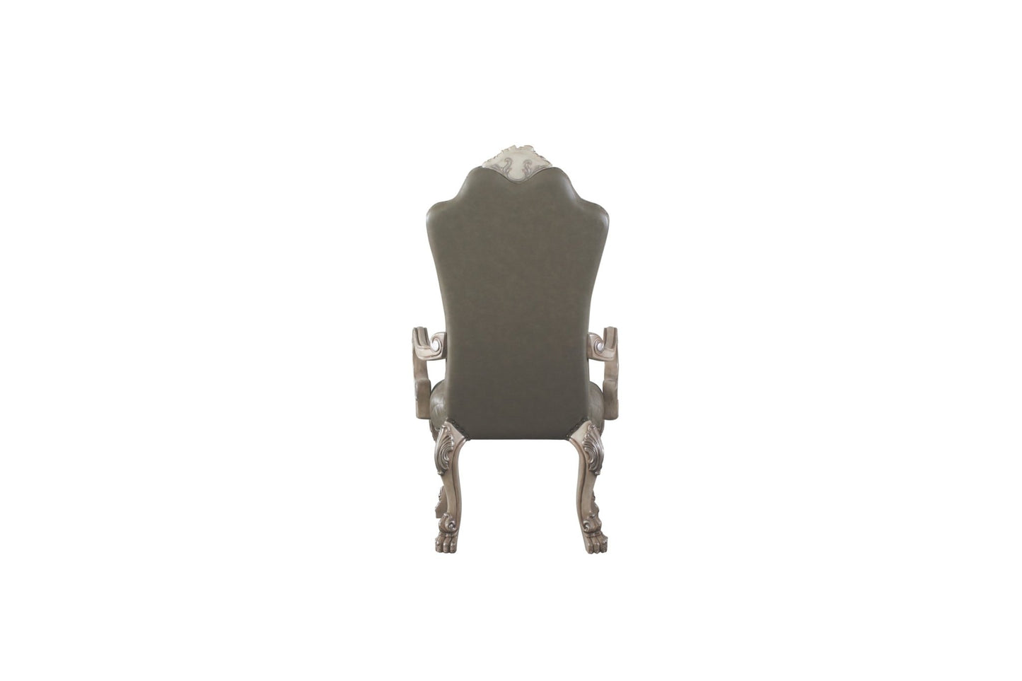 Dresden Synthetic Leather &Vintage Bone White Finish Arm Chair (Set of 2) - 1st Choice Furniture Direct