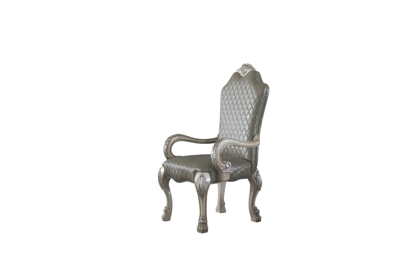 Dresden Synthetic Leather &Vintage Bone White Finish Arm Chair (Set of 2) - 1st Choice Furniture Direct