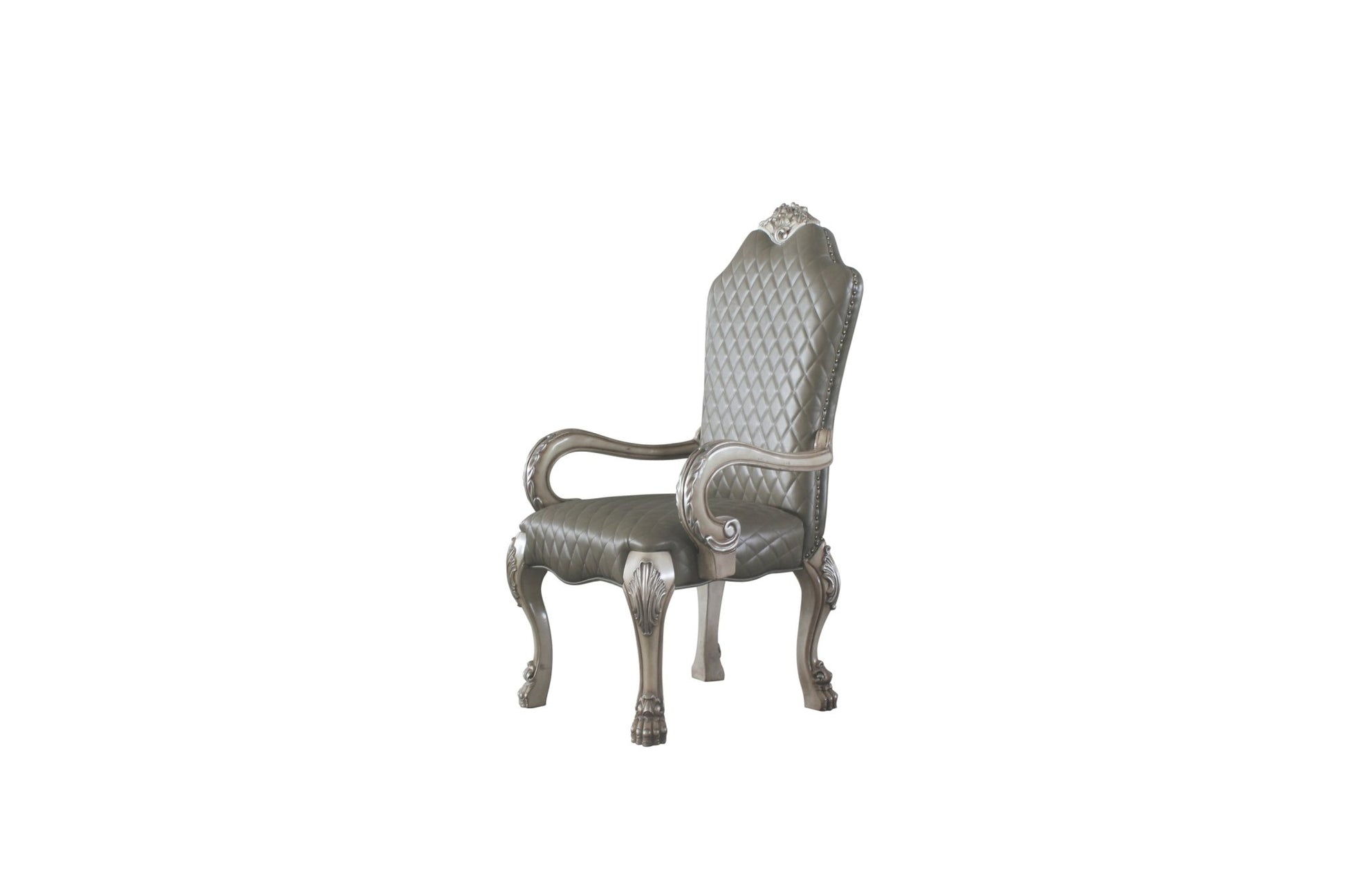 Dresden Synthetic Leather &Vintage Bone White Finish Arm Chair (Set of 2) - 1st Choice Furniture Direct