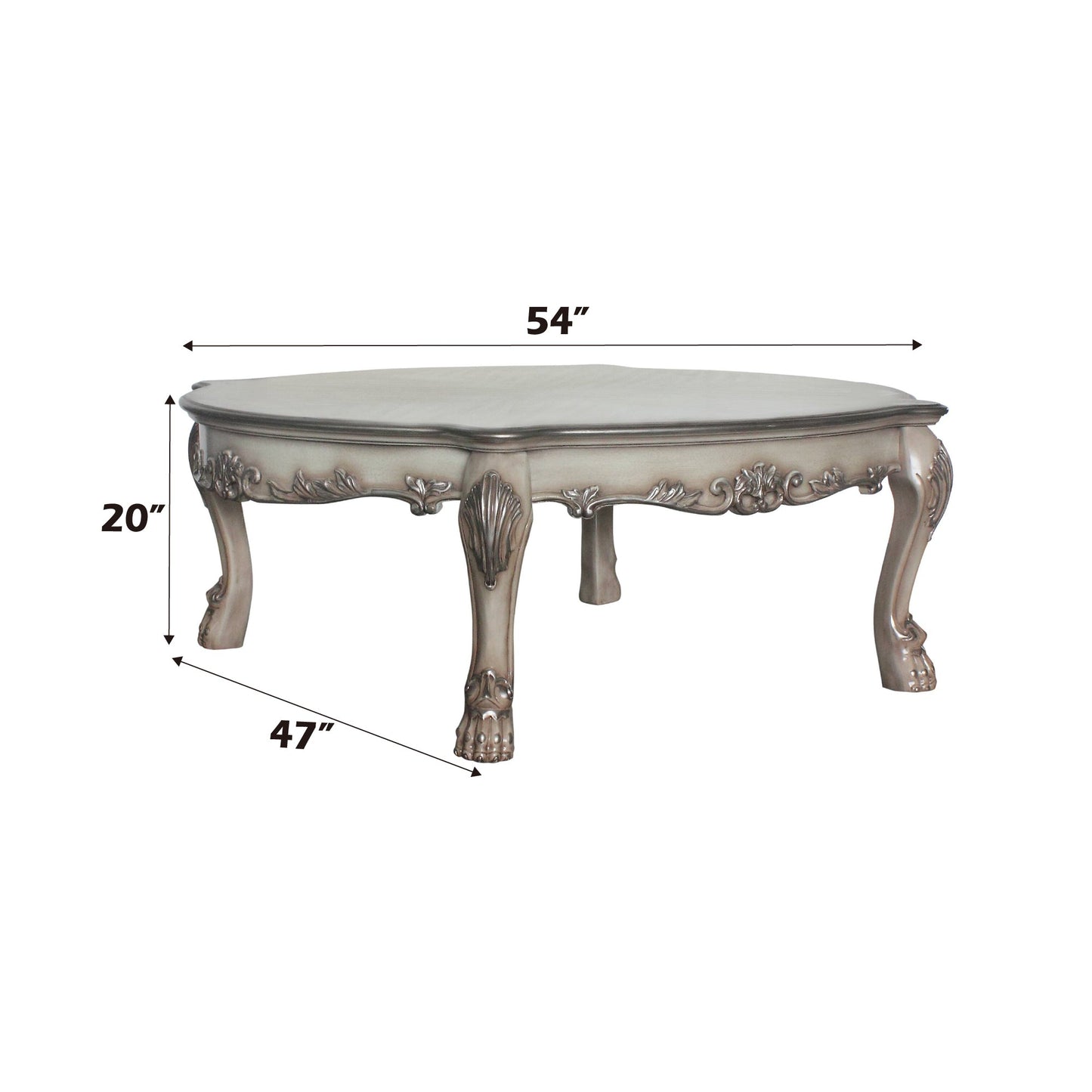 Dresden Vintage Bone White Finish Coffee Table - 1st Choice Furniture Direct