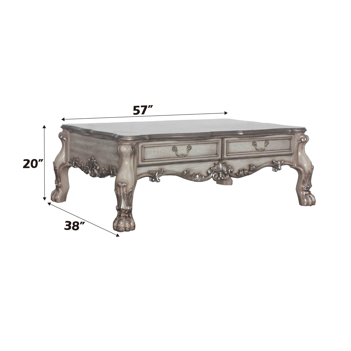 Dresden Vintage Bone White Finish Coffee Table - 1st Choice Furniture Direct