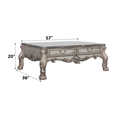 Dresden Vintage Bone White Finish Coffee Table - 1st Choice Furniture Direct
