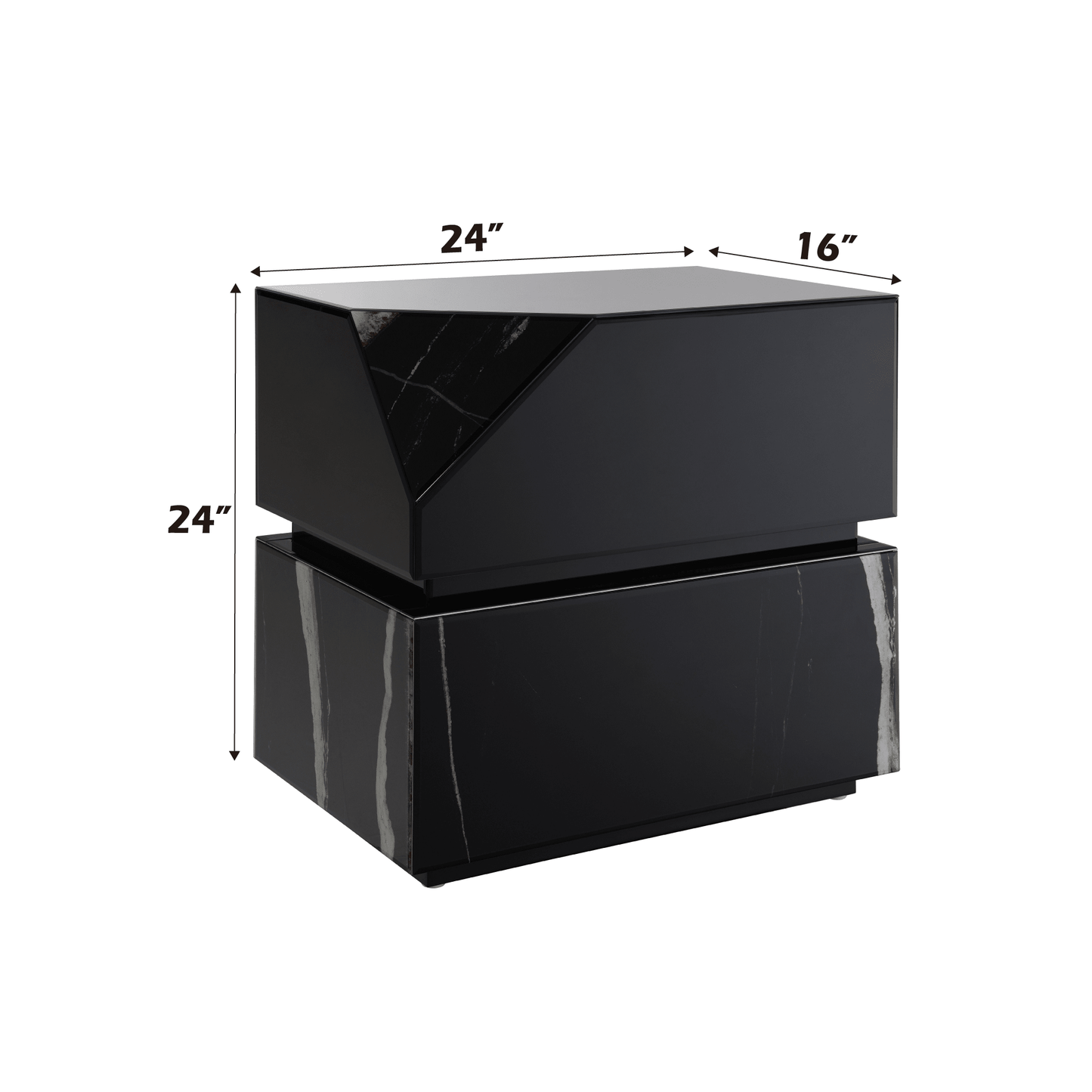 Drisana Black Mirrored Finish End Table - 1st Choice Furniture Direct