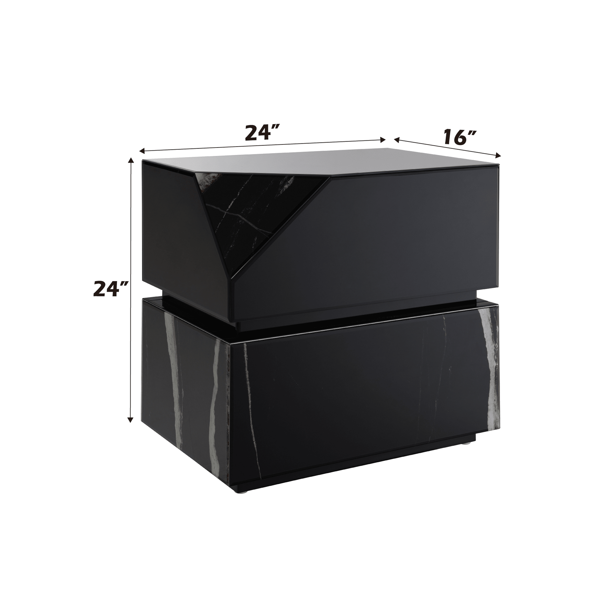 Drisana Black Mirrored Finish End Table - 1st Choice Furniture Direct