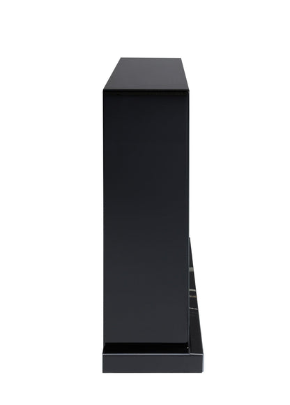 Drisana Black Mirrored Finish Fireplace - 1st Choice Furniture Direct