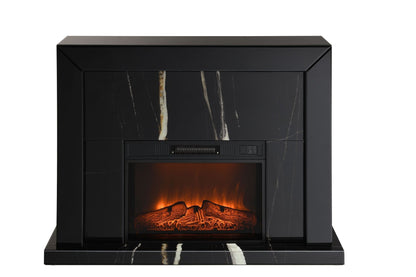 Drisana Black Mirrored Finish Fireplace - 1st Choice Furniture Direct