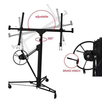 Drywall Panel hoist Drywall Lift Rolling Panel Hoist Jack Lifter 16ft black color - 1st Choice Furniture Direct
