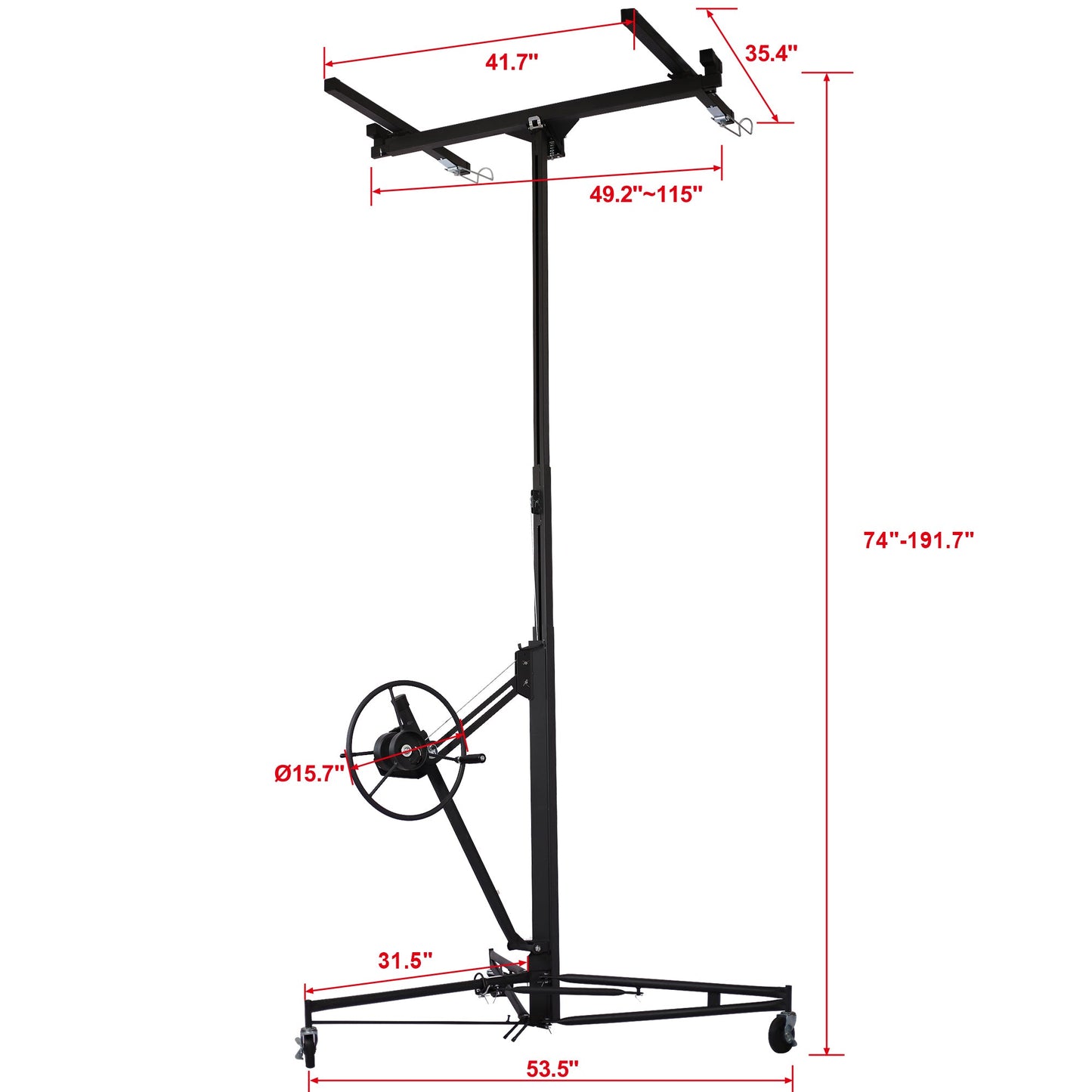 Drywall Panel hoist Drywall Lift Rolling Panel Hoist Jack Lifter 16ft black color - 1st Choice Furniture Direct