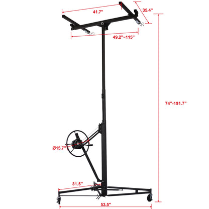 Drywall Panel hoist Drywall Lift Rolling Panel Hoist Jack Lifter 16ft black color - 1st Choice Furniture Direct