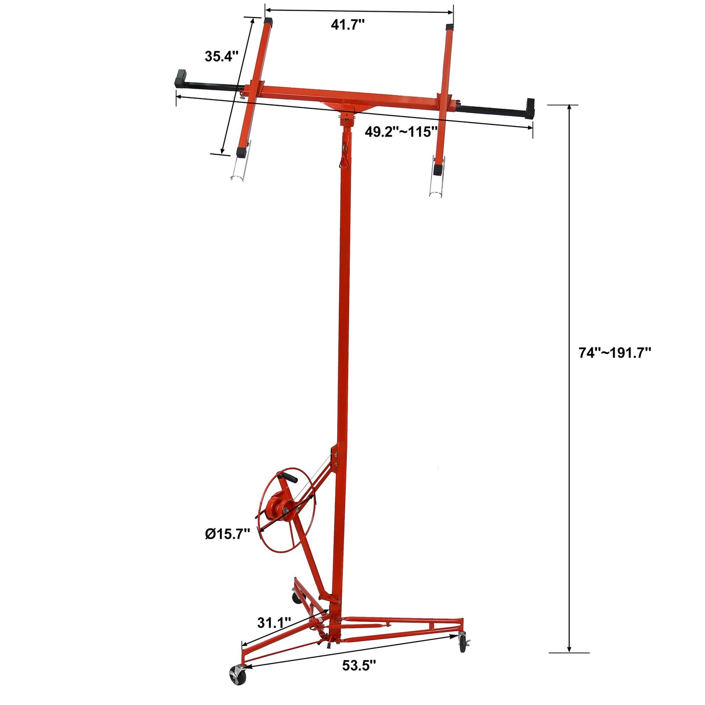 Drywall Panel hoist Drywall Lift Rolling Panel Hoist Jack Lifter 16ft Red Color - 1st Choice Furniture Direct