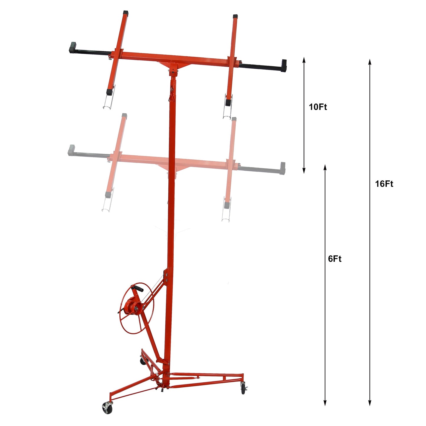Drywall Panel hoist Drywall Lift Rolling Panel Hoist Jack Lifter 16ft Red Color - 1st Choice Furniture Direct