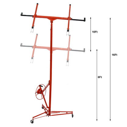Drywall Panel hoist Drywall Lift Rolling Panel Hoist Jack Lifter 16ft Red Color - 1st Choice Furniture Direct