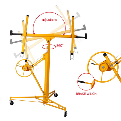 Drywall Panel hoist Drywall Lift Rolling Panel Hoist Jack Lifter 16ft yellow color - 1st Choice Furniture Direct