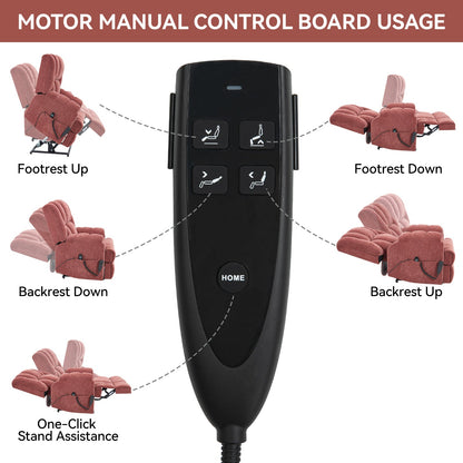 Dual Motor Heat Massage Infinite Position Up to 350 LBS Electric Power Lift Recliners with Power - Remote, Medium - firm and Heavy Duty, Red - 1st Choice Furniture Direct