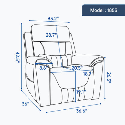 Dual Motor Infinite Position Up to 350 LBS Leatherair Power Lift Recliner Chair, Heavy Duty Motion Mechanism with 8 - Point Vibration Massage and Lumbar Heating,Grey - 1st Choice Furniture Direct
