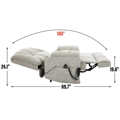 Dual Motor Power Lift Recliner with Heat & Massage | Infinite Position Heavy Duty Chair 350 lb Capacity - 1st Choice Furniture Direct