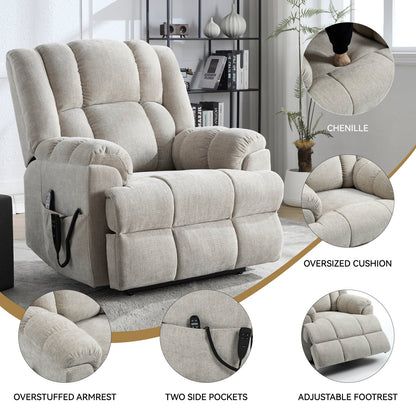Dual Motor Power Lift Recliner with Heat & Massage | Infinite Position Heavy Duty Chair 350 lb Capacity - 1st Choice Furniture Direct