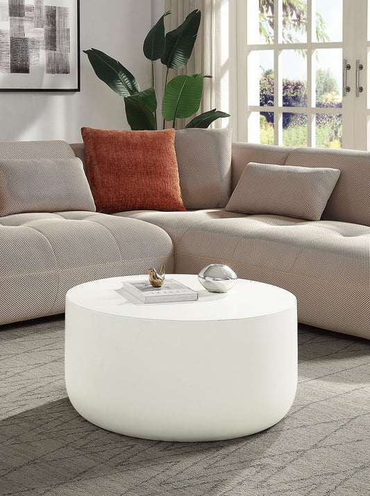 Dustan Natural White Finish Coffee Table - 1st Choice Furniture Direct