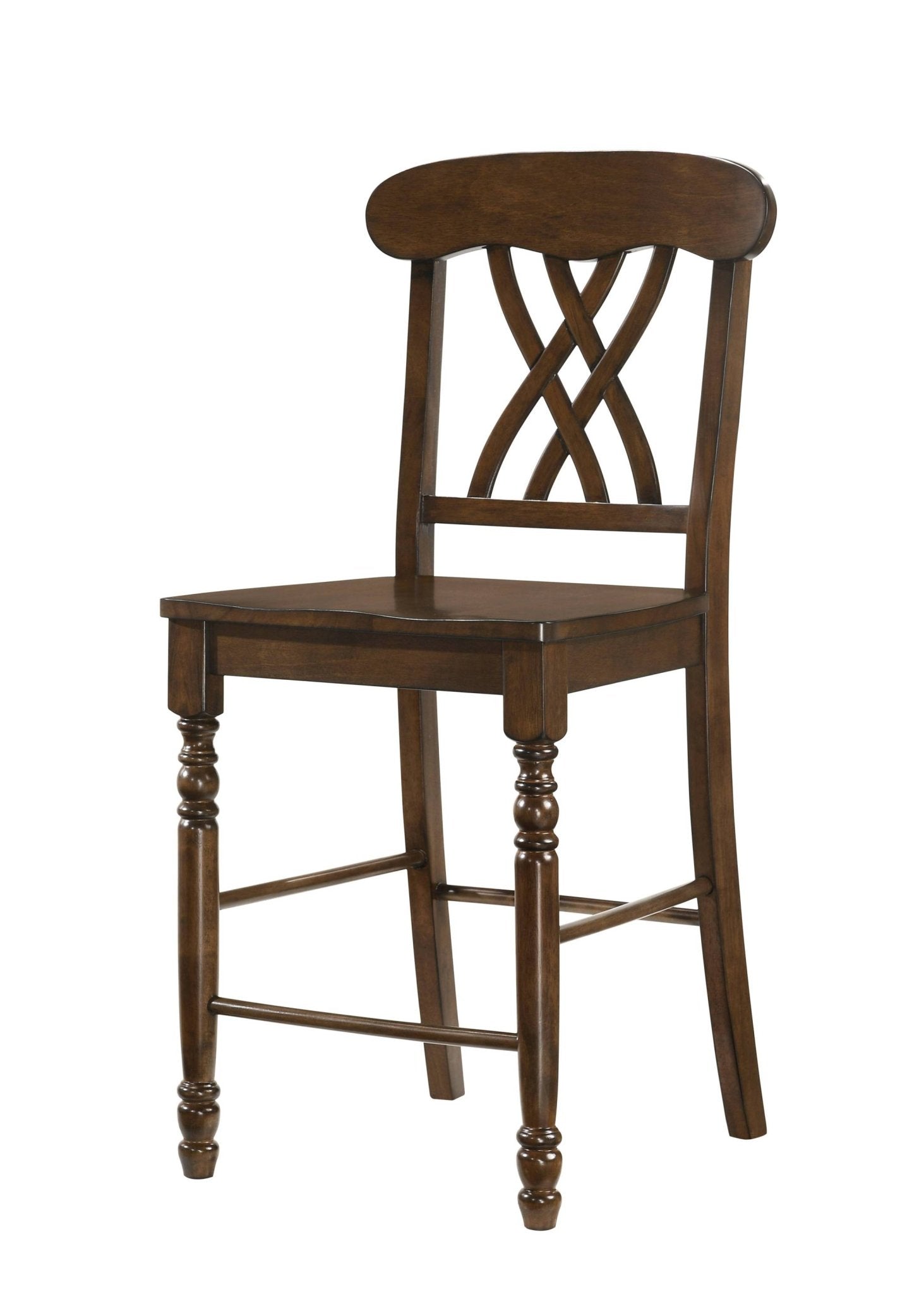 Dylan Walnut Finish Counter Height Chair (Set of 2) - 1st Choice Furniture Direct