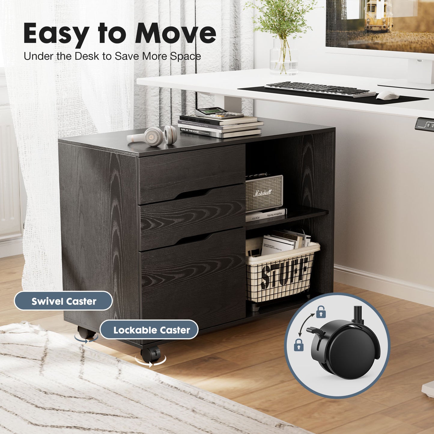 1st Choice Black Wood Filing Cabinet: Style Meets Functionality