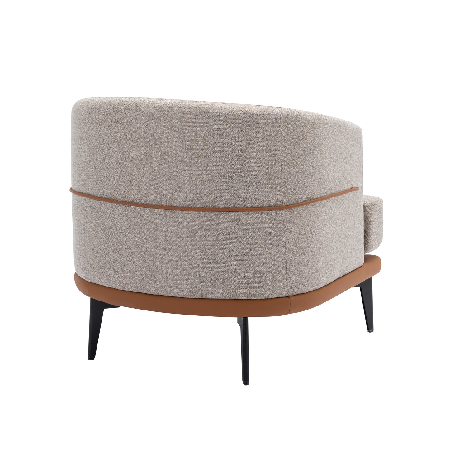 1st Choice Modern Two-tone Upholstered Round Armchair in Burnt Orange