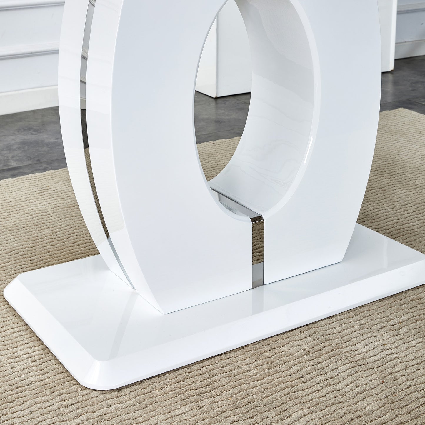 1st Choice Sleek White Marble-Effect Table