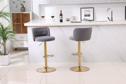 1st Choice Modern Swivel Velvet Bar Stool Counter Height - Set of 2