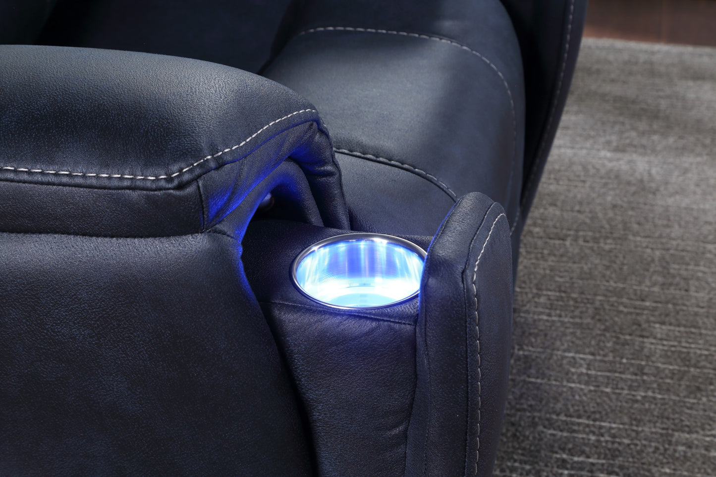 1st Choice Transitional Triple-Power Recliner with Lighted Cupholders